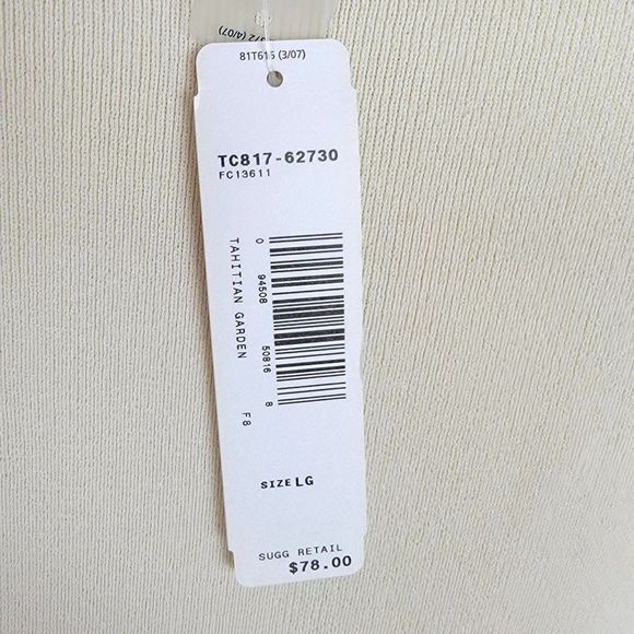 Pendelton Cream Crew Neck Long Sleeves Basic Classic Rayon Knit Top Size L - Picture 6 of 6